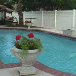 Pool Privacy Fence with Lattice