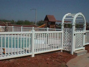 Pool Fence with Arbor
